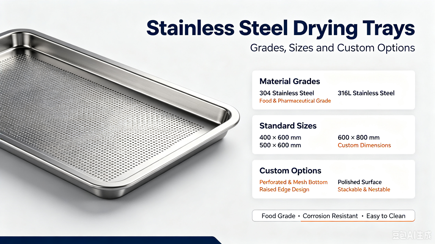 Stainless Steel Drying Trays: Grades, Sizes and Custom Options